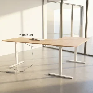 Electric L Shaped Standing Desk Height Adjustable 90 Degree Corner Office Computer Workstation Ergonomic Furniture