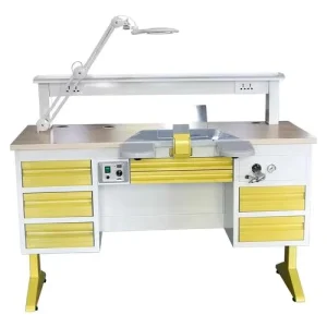 Electric Lab Furniture Work Bench with Rotating Fluorescent Lamp for Dental Laboratory