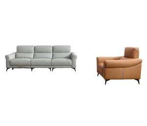 Electric Living Room Furniture Functional Power Genuine Leather Sectional Recliner Sofa Set 3+2+1 for Living Room