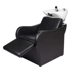 Electric Modern Ceramic Backwash Shampoo Chair with Adjustable Footrest for Workshop Use