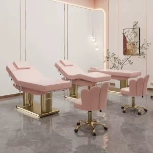 Electric Modern Design Stainless Steel 3 Motors Comfortable Adjustable Density Foam Massage Table Lash Bed Pedicure Tattoo