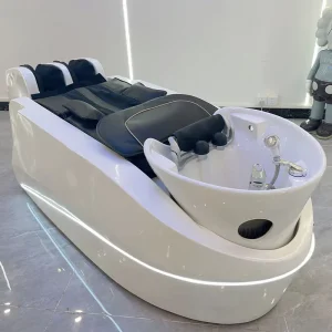 Electric Modern Massage Shampoo Chair with Steam and Head Spa Ceramic Basin for Hair Salon
