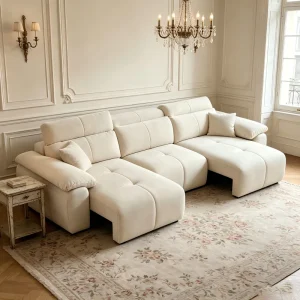 Electric Nordic Fabric Sofa for Bedroom Custom 3 Seater Pull Out Convertible White Sleeper Recliner Luxury Cloud Sectional Couch