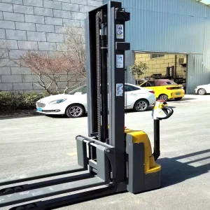 Electric Pallet Stacker Hand Warehouse Narrow Aisle 1.5 Ton Reach Walking Portable Electric Stacker Truck