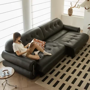 Electric Recliner Leather Sleeper Sofa Bed Set Adjusted Motorized Large Smart Sectional for Home Theater Extendable Sponge