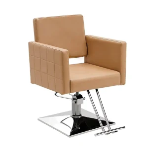 Electric Reclining Barber Chair Luxury White PU Leather Hydraulic Salon Chair Removable Footrest 360 Living Rooms Hotels