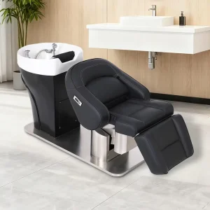 Electric Shampoo Bed Lift Recline Salon Hair Wash Chair Head Massage Shampoo Chair with Bowl for Barber Shop