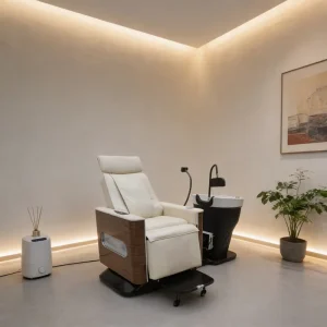 Electric Shampoo Chair Massage Salon Furniture Spa Head Water Therapy Backwash Chair with LED for Barbershop and Beauty Spa