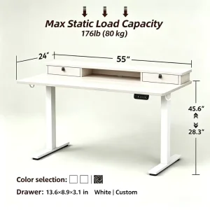 Electric Standing Computer Desk Height Adjustable Motorized Sit Stand Ergonomic Office Workstation for Home Office