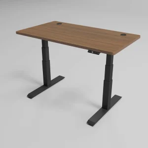 Electric three level dual motor square tube column three section intelligent adjustable height lifting standing desk
