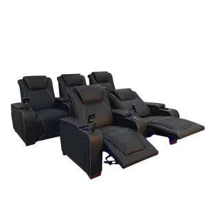 Electrically Adjustable Home Theater Sofa Cinema System with Wireless 7.1 Surround Sound 6 Speakers Wood Frame