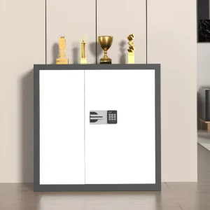 Electronic Lock Security Cabinet Black and White Steel Data Locker Safe Low Confidential Government Document File Cabinet