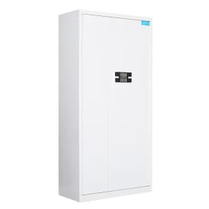 Electronic Steel Security Cabinet with Fingerprint Password Lock Adjustable Drawers Modern Design for Office Home Data Storage