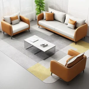 Elegant Apartment Luxury Modern Office Meeting Couch 6 Seater Sectional Leather Sofa Set Office Sofa for Living Room Rest