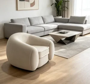 Elegant Extendable Barrel Chair Set Plush Curved Design for Apartment Warehouse and Gym Use