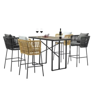 Elegant Leisure Style Steel Frame Waterproof Moisture proof High Quality Durable Outdoor Garden Bar Set