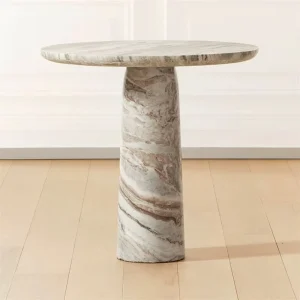 Elegant Marble Side Table for Bedroom Hotel or Living Room Small Natural End Table for Sofa