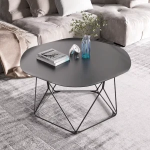 Elegant Modern Minimalist Extendable Coffee Table Set with Glass Top and Steel Frame for Living Room