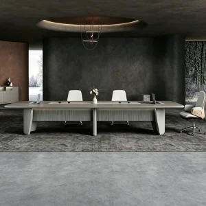 Elegant Premium Negotiation Desk and Meeting Room Furniture Executive Conference Table and Chair Set for High End Office Spaces