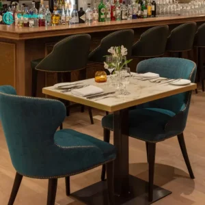Elegant Retro Western Restaurant Furniture Solid Wood Dining Chair with Square Table Set for Western Restaurant Hotel Cafe