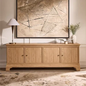 Elegant Solid Wood TV Cabinet Natural Wood Style Modern Storage Furniture for Living Room Home Interior