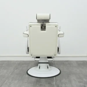 Elegant White Barber Chair PU Leather Waterproof Wear Resistant Ideal for Salons Barber Shops Beauty Parlors