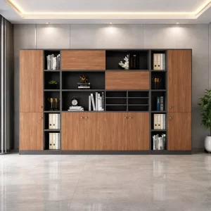 Elegant Wooden File Cabinet Multi Layer Archive Storage Office Cabinet Business Center Contemporary Filing Cabinet