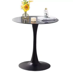 Elegant and Luxurious Modern White Iron Portable Circular Leisure Coffee Table for Small Living Room Furniture Use