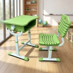 Elementary ABS Metal Modern School Classroom Furniture Set Single Student Desk Height Adjustable Strong Mesh Back Tables Chairs
