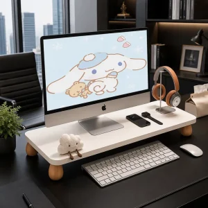 Elevated Desktop Monitor Stand Riser Storage Shelf Organizer for Computer Notebook Home Office Desk Workstation Durable Use