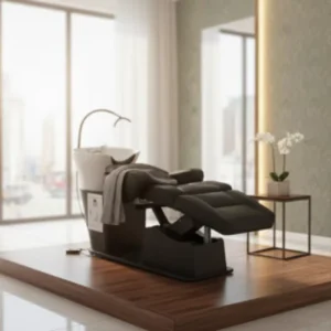 Elite Bsalon Shampoo Bed Electric Shampoo Chair for Men with Hydraulic Pump Adjustable Footrest for Barbershop Salon Furniture