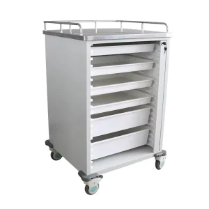 Emergency ABS Plastic Hospital Medical Trolley with Drawers