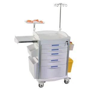 Emergency Trolley Hospital ABS Emergency Crash Cart with Drawers Medical Cart Supplies