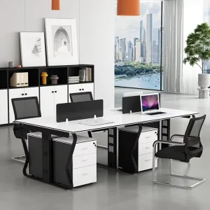 Employee Desk 2 4 6 8 10 Seats Partition Workstations Office Desk Chair Sets Melamine Modern Design for Office Building Home Use