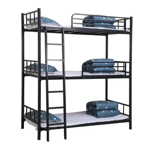 Employee Dormitory Minimalist Modern Bunk Bed Thickened Three tier Metal Frame Economical Triple Bed for Adults Students Loft