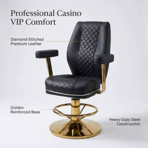 End Ergonomic Casino Chair Ultimate Comfort Diamond Pattern Seat Foot Support High Stakes Betting Hall Tool