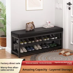 Entryway Shoe Bench Multi functional Long Storage Stool for Home Use Standing Footrest with Storage Suitable for Doorway Seating