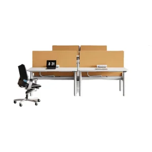 Ergonomic 2 4 6 Person Staff Workstation Dual Motor Electric Adjustable Standing Desk System for Modern Open Office