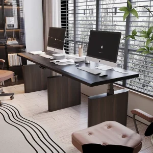 Ergonomic Adjustable Height Desk Simple Classic 2 Seater Office Desk Comfortable Modern Solid Wood Office Desk