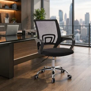 Ergonomic Adjustable Height Mesh Back Swivel Office Chair with Plastic Frame