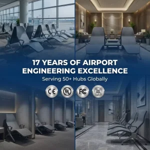 Ergonomic Airport Sleeper VIP Lounge Chair with Middle Table High Back PU Reclining Seating for Terminal & Hospital Rest Areas