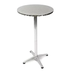 Ergonomic Aluminum Cocktail Bar Tables Super Glossy Easy Clean Aluminum Round Table Height Adjustable Durable Metal Round Table