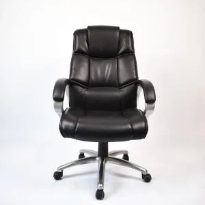 Ergonomic Back Support Swivel Computer Chair Black PVC Leather Executive Office Chair Boss