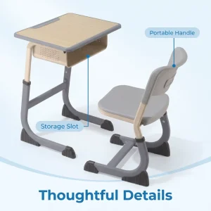 Ergonomic Backrest Lumbar Support Middle School Furniture Classroom Custom Color Student Desk and Chair