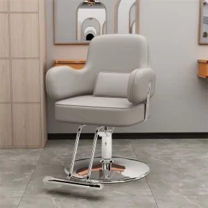 Ergonomic Barber Chair Hydraulic Pump Base Adjustable Footrest Height 360 Rotation Durable Faux Leather Seat for Commercial