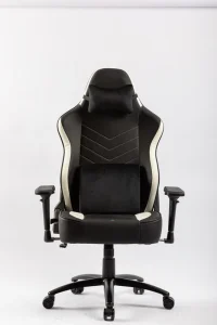 Ergonomic Black White Leather Gaming Chair High Back Industrial Executive Computer Chair Adjustable Armrest Reclining Chair