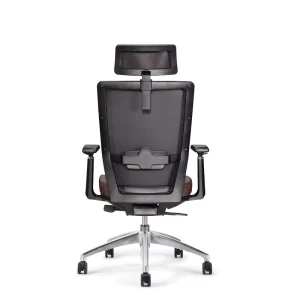 Ergonomic Brown Leather Executive Boss Chair High Back Office Desk Chair With Adjustable Headrest 4D Arm for CEO Manager Office