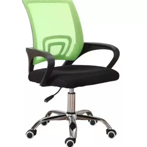 Ergonomic Chrome Metal Office Chair Colorful Wing Back Full Mesh Computer Office Chair with Adjustable Height and Revolving Base