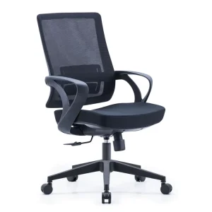 Ergonomic Comfortable Home Modern Stylish Strong Black Armrest Adjust High Back Mesh Swivel Office Chair With Arms