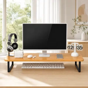 Ergonomic Computer Display Stand Riser for Clean and Organized Desktop Setup